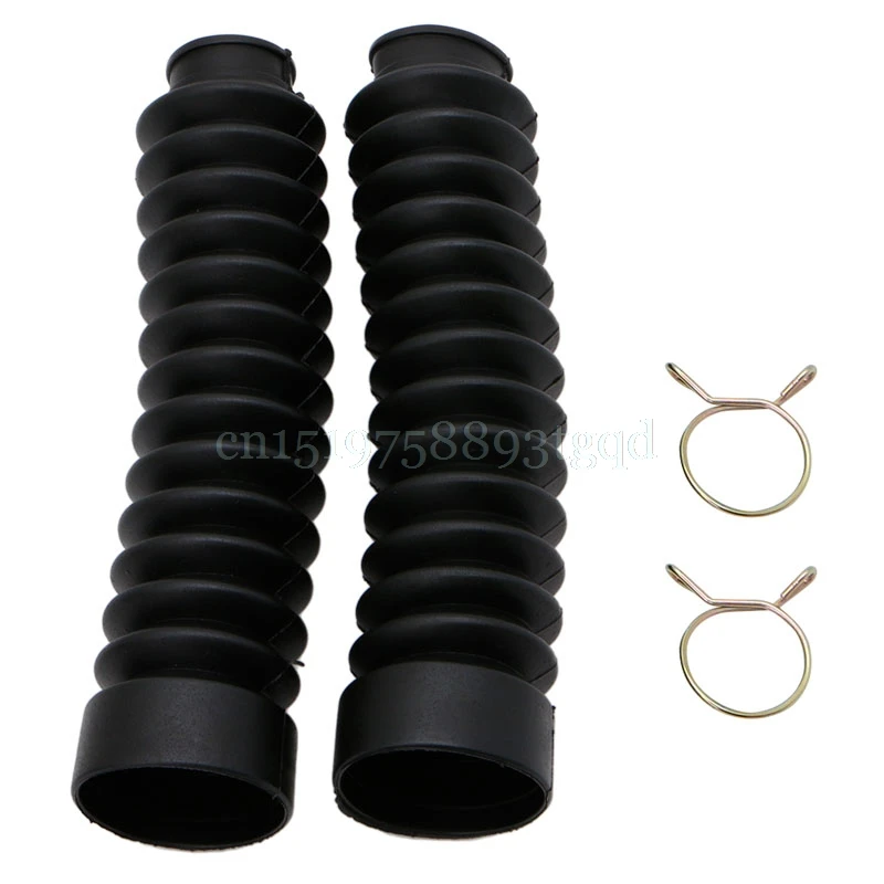 

2Pcs Motorcycle Bike Front Fork Rubber Dust Cover Black Off Road Gaiters Boots