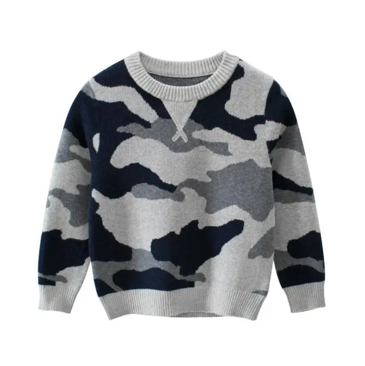 Children Sweater Cotton Twisted Knit sweater Kids Boys Sweaters Casual Baby Knitwear Sweater Autumn Winter Kids Pullover - Color: Gray