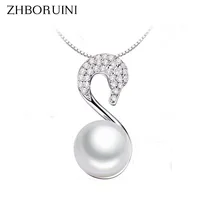 ZHBORUINI большой высокое качество ювелирные изделия из жемчуга натуральный пресноводный жемчуг ожерелье с лебедем Подвески 925 пробы серебряные украшения для женщин