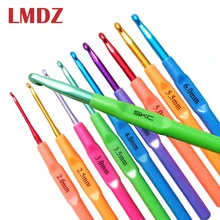 LMDZ 1 шт. пластиковая ручка алюминиевый вязальный крючок-игла спицы для вязания Ткачество инструменты крючок для вязания крючком инструмент для вязания 2 мм-7 мм