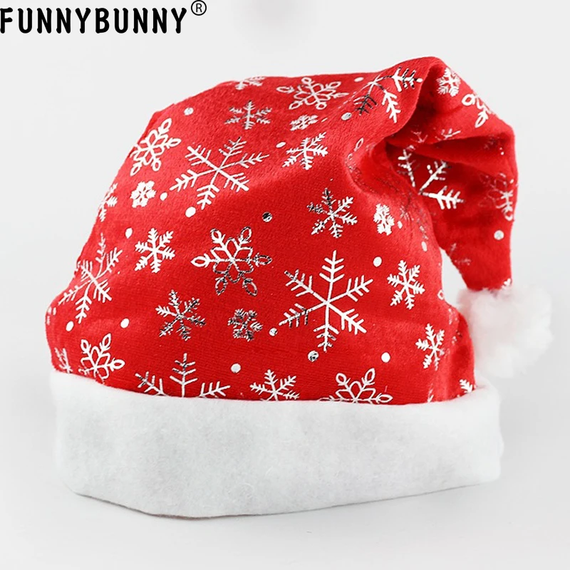 

FUNNYBUNNY Unisex Snowflake Christmas Santa Sequins Hats Xmas Father Gift Party Caps