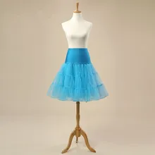 Синий Короткие Юбки Кринолайн для Старинных Свадебное Платье Underskirt Рокабилли Платье