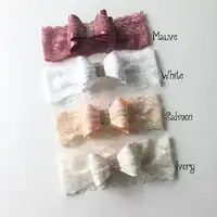 20pcs/lot Satin Bow Headband Double Bow with Rhinestones Headband Photo props Newbron Lace Headband