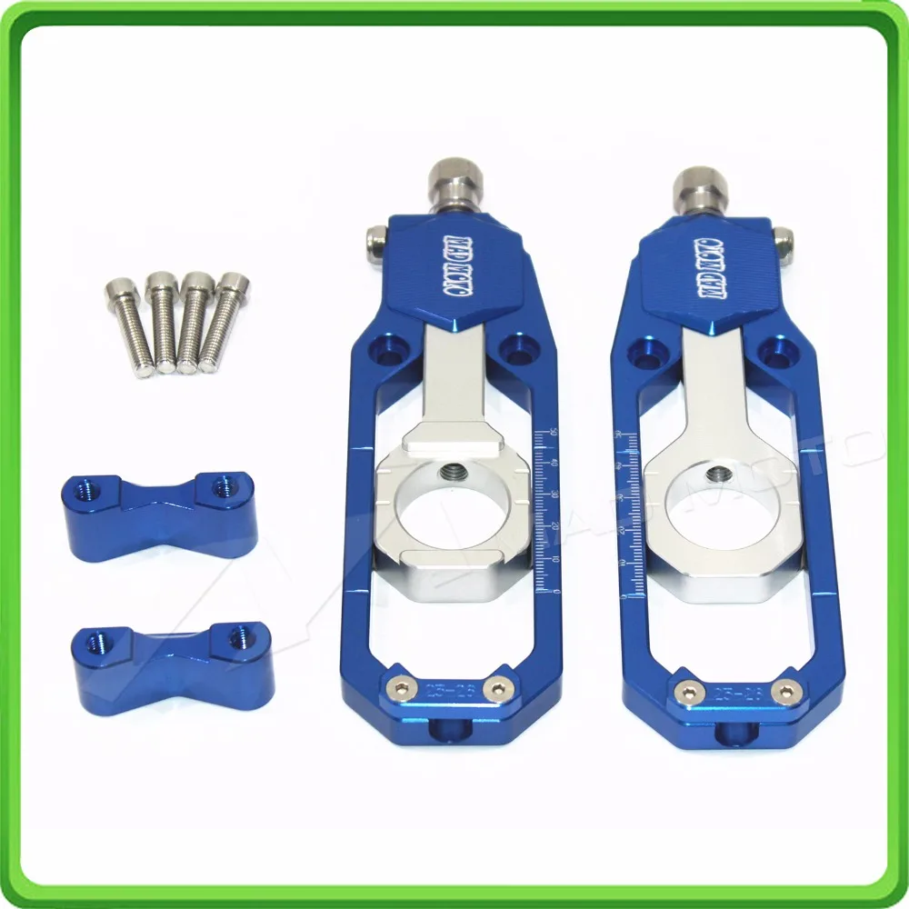Aluminum motorcycle Chain Tensioner Adjuster fit for YAMAHA R1 YZF R1 2015 2016 2017 YZF-R1 15 16 17 Blue & Silver (11)
