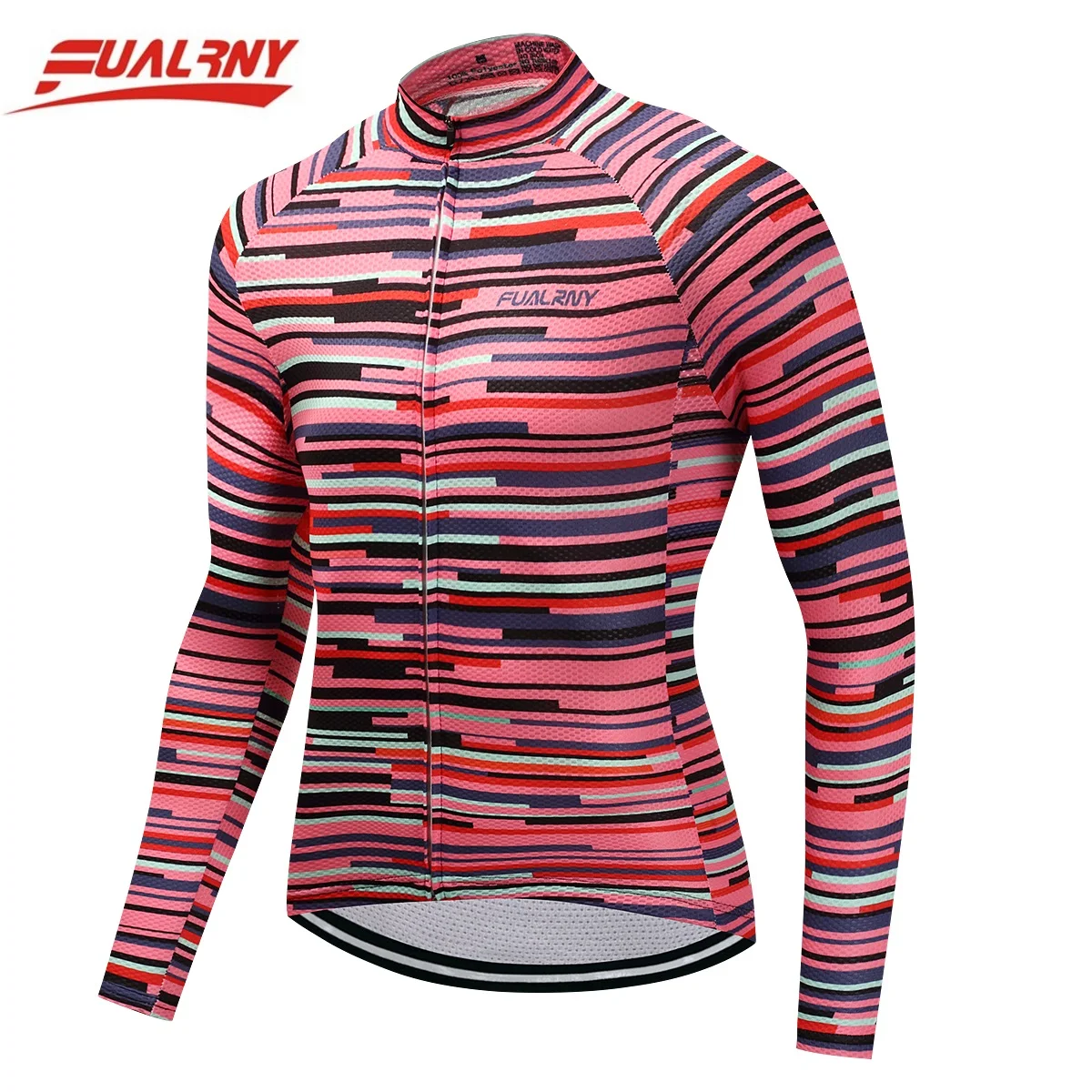 

2018 FUALRNY Red stripe Long sleeve Ropa Ciclismo Cycling Jersey 100% Polyester/Autumn Mountian Bicycle Clothing Clothes For Man