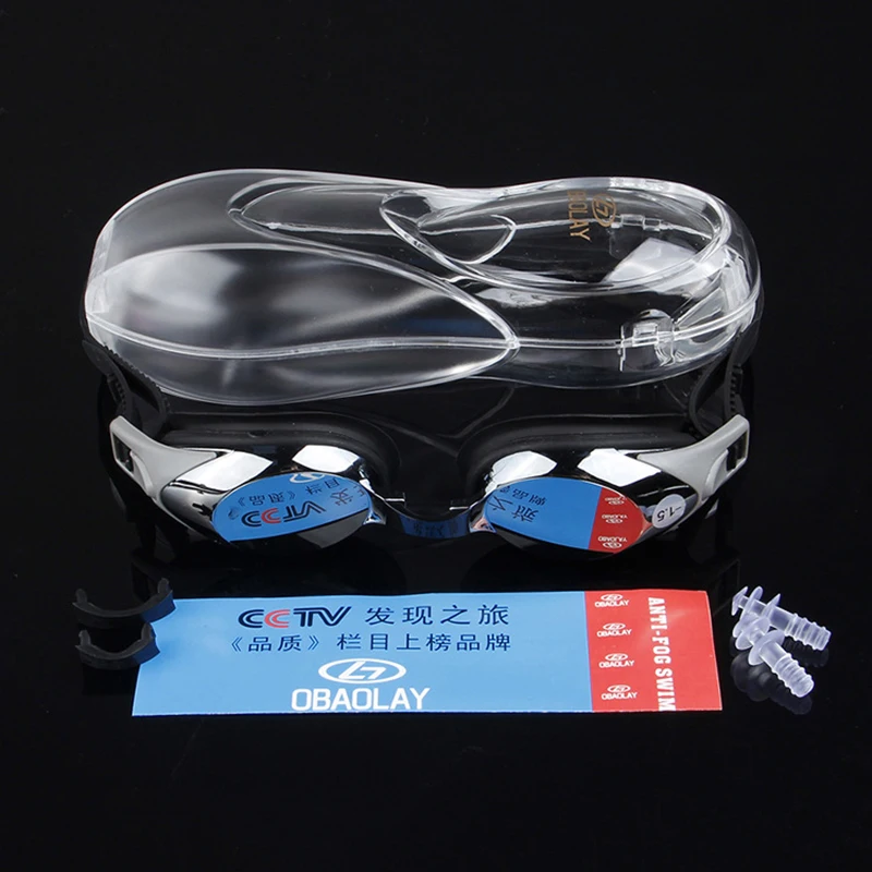 OBAOLAY близорукость плавательные очки Анти-туман УФ Защита очки для плавания диоптрий от 0 до 600 градусов погружные очки с линзой