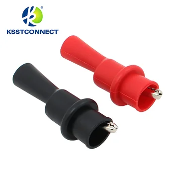 

CC718 10pcs Alligator Clip with 4mm jack for test pin,red and black Alligator Cable Clip