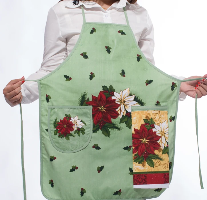 1 pcs Cotton Sleeveless Apron With Hand Towel Kitchen Apron Pocket