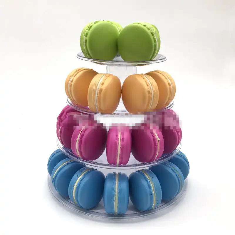 4 Tiers Macaroons Display Rack Holder Round Macaron Tower Stand