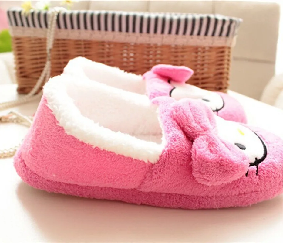 ToLaiToe/милые домашние тапочки с принтом hello kitty для девочек милые бантиком из