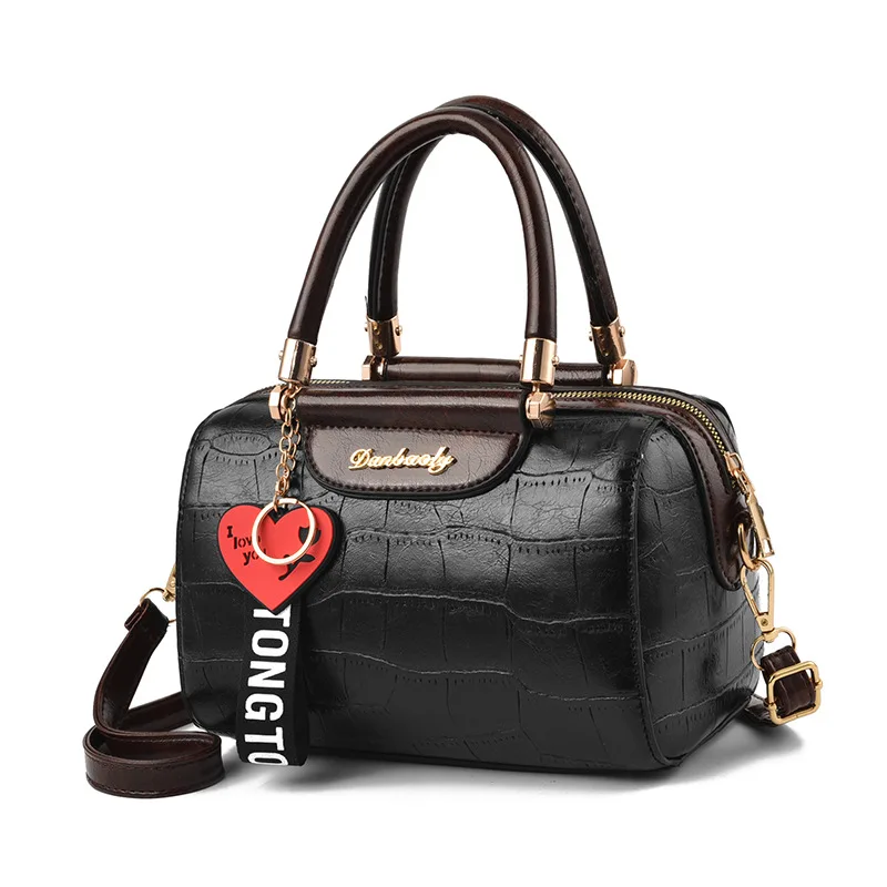 YINGPEI, женская сумка, сумка на плечо, для девушек, модная, известный дизайн, кожа, большая, повседневная сумка, высокое качество, на застежке, повседневная, черная, новинка - Цвет: Черный