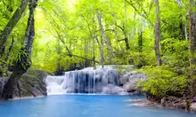 waterfall wallpapers Green woods creek TV background wall wallpaper for walls 3 d for living room waterfall wallpapers Green woods creek TV background wall wallpaper for walls 3 d for living room