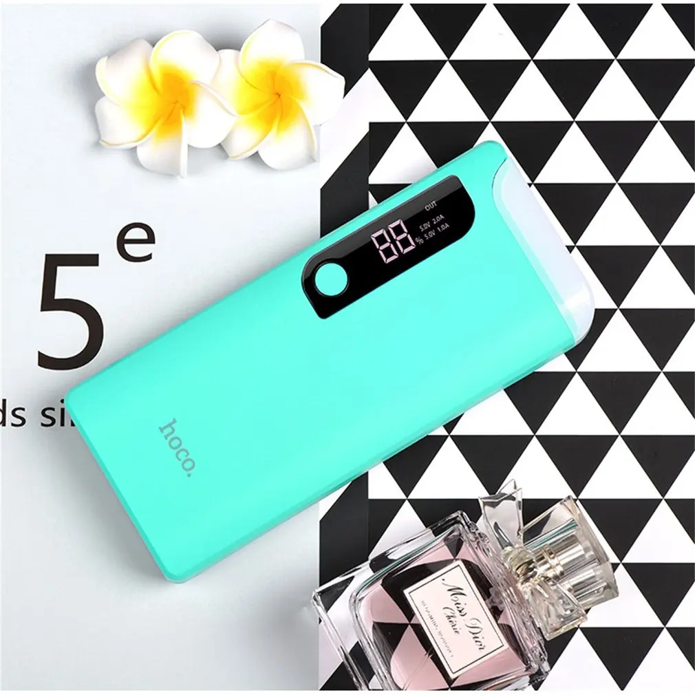 HOCO power bank 15000mAh Портативный Мобильный Внешний аккумулятор с настольным аккумулятором, два usb-порта, универсальное Внешнее зарядное устройство B27