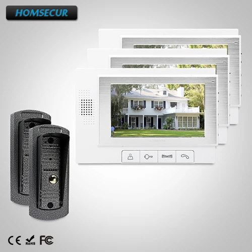 

HOMSECUR 7" Wired Video Door Phone Intercom System with IR Night Vision TC041 + TM702-W