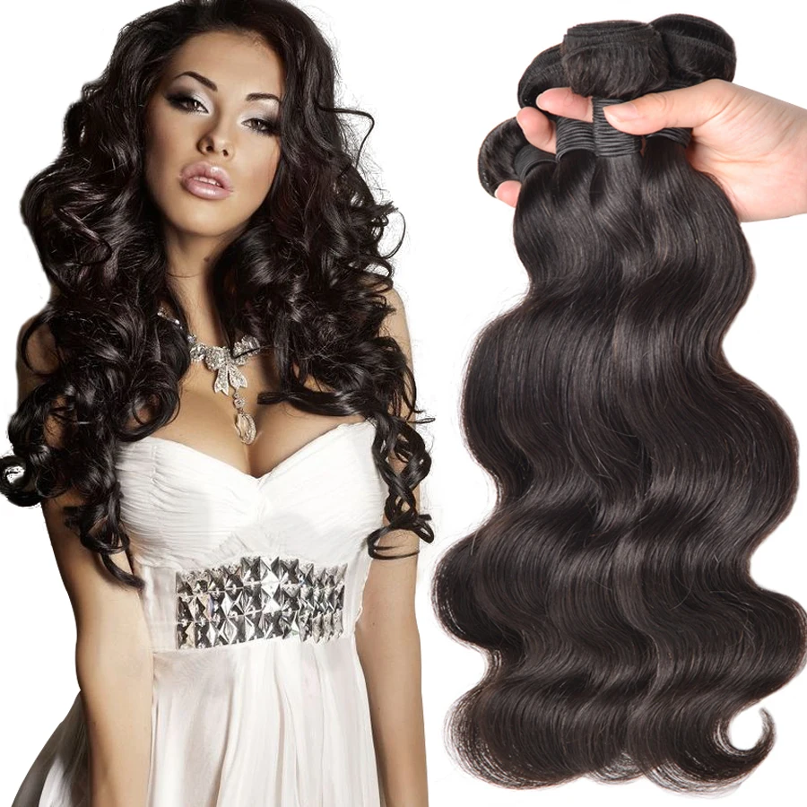 Peruvian Virgin Hair Body Wave 4 Bundles Peruvian Body Wave Hair Bundles Human Hair 7A Unprocessed Virgin Peruvian Hair Weave