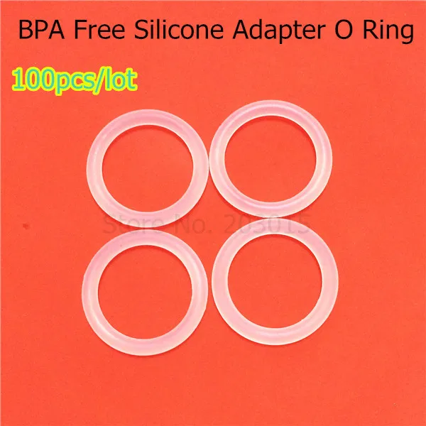 Chenkai 100PCS Clear Transparent BPA Free Silicone Baby Pacifier Adapter Chain Holder O Rings MAM NUK Dummy Rings for Napkin