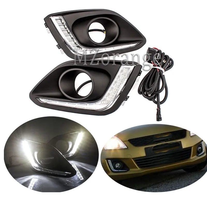

MZORANGE 2PCS DRL Driving LED Fog Lamp light Decoration Cover Daytime Running Light For Suzuki Swift 2015-2017 High quality
