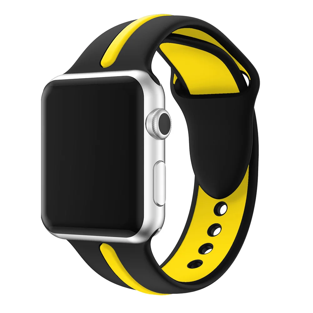 Силиконовый ремешок JANSIN для apple watch series 5 4 3 2, спортивный ремешок для iwatch 38 мм/42 мм/40 мм/44 мм, цветной ремешок для замены