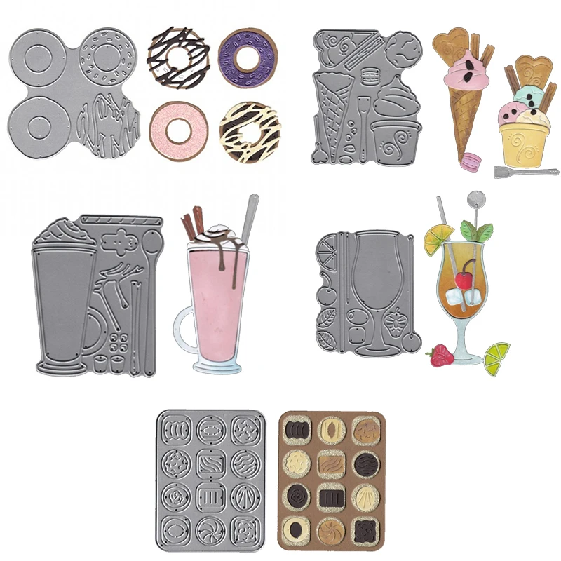 

Afternoon Tea Food Metal Cutting Dies Stencil For DIY Scrapbooking Decorative Embossing Handcraft Die Cutting Template New 2019