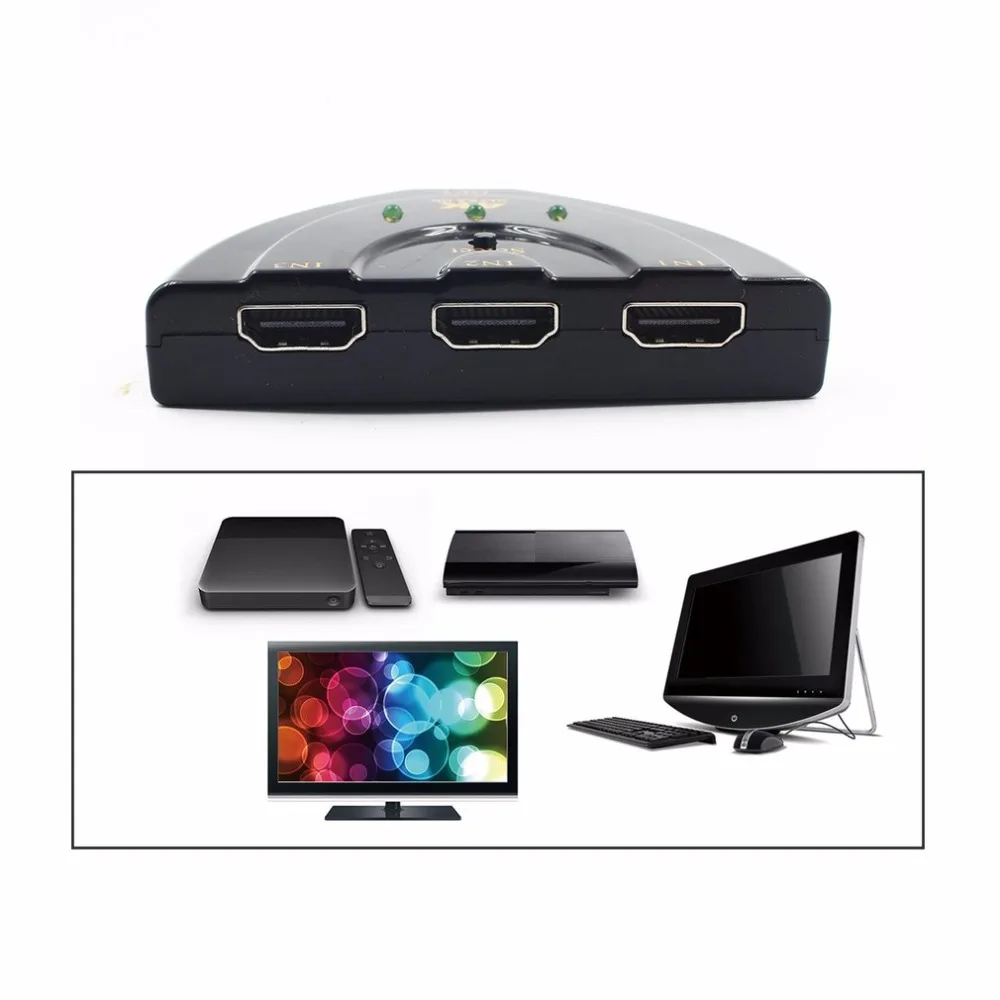 4 K* 2 K 3D Мини 3 переключатель порта HDMI 4 K Выключатель HDMI делитель 3 в 1 порт концентратор для HDTV проектор компьютерные мониторы