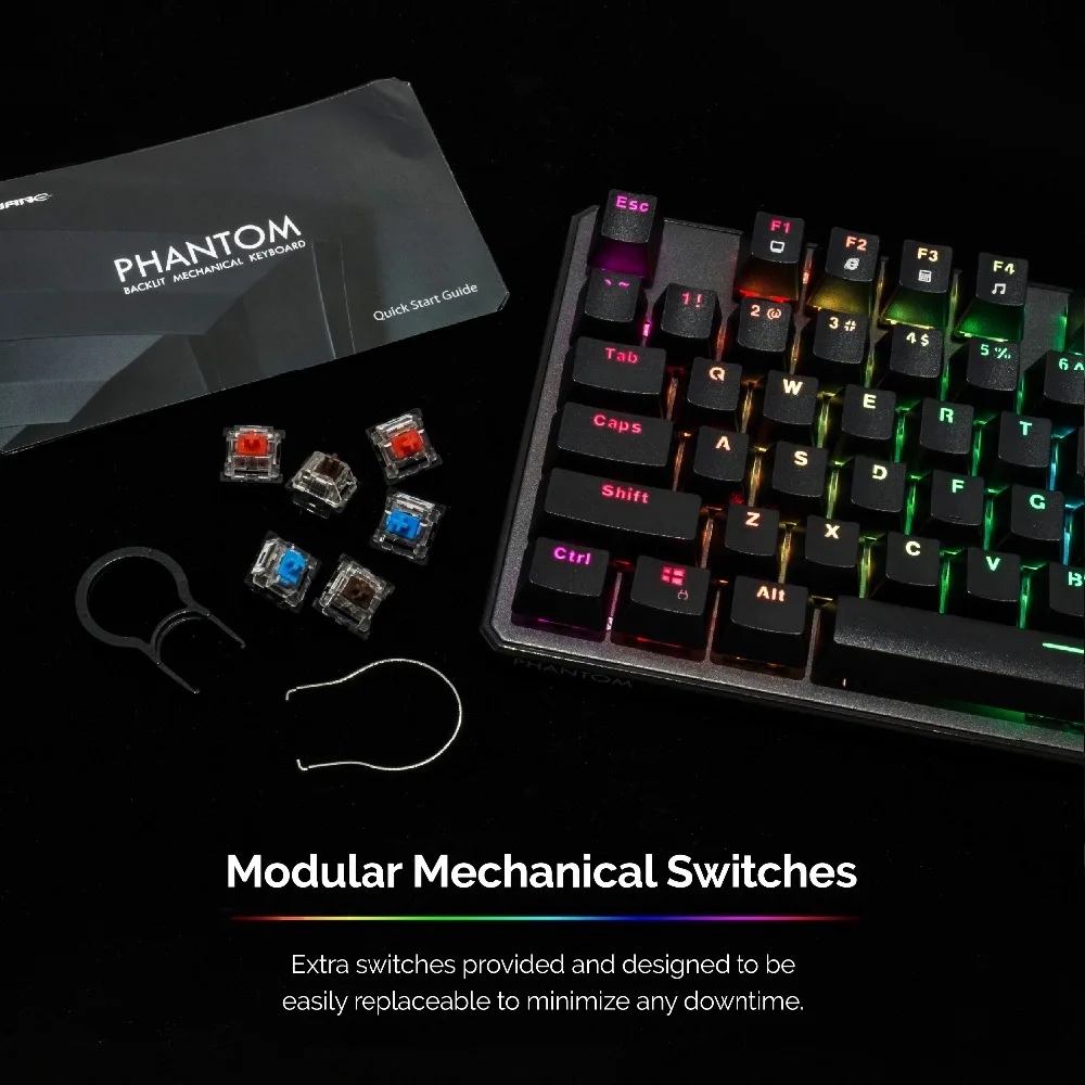 TECWARE Phantom 87 Механическая клавиатура RGB LED Outemu синий переключатель дополнительные