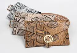 Коричневый змеиной поясные сумки для женщин дизайнер Fanny Pack модный пояс 2018 Fanny Pack груди мешок модные кожаные чехол для телефона