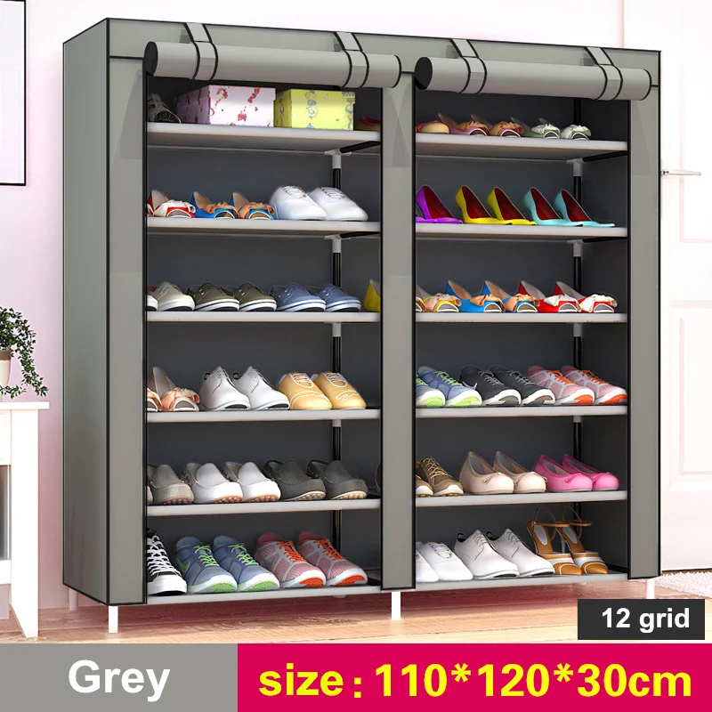 Double row 12 mesh Shoe cabinet simple furniture home storage large capacity saving space Rack Moisture proof bedroom shoe shelf