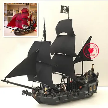 

New Pirates The Black Pearl fit Pirates of Caribbean ship Building Blocks bricks 4184 4195 gift kid set boy diy toys
