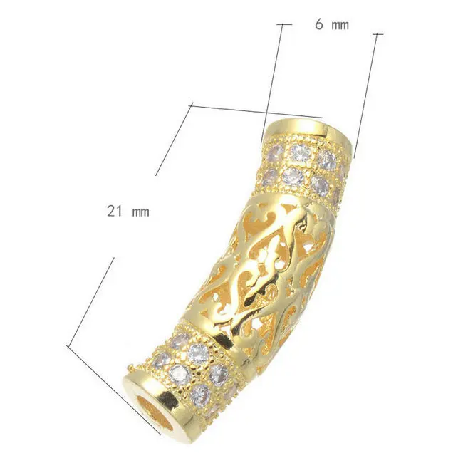 Hottest Design Cubic Zirconia Brass Tube Gold/Silver/Rose Gold Colors