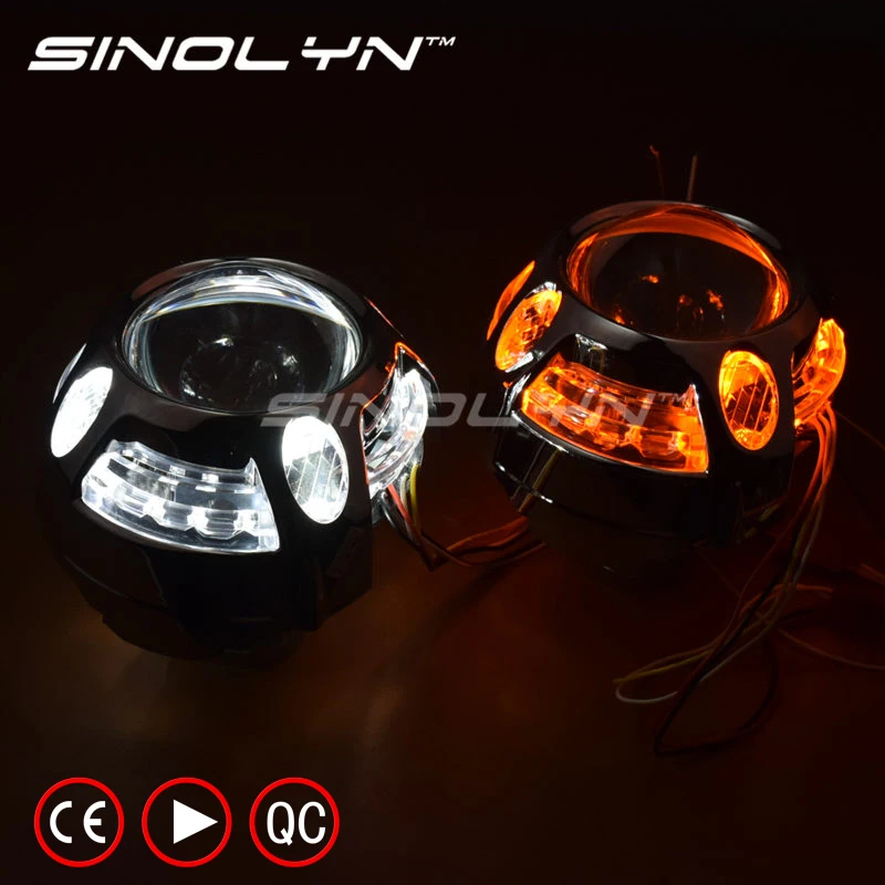 Sinolyn D2S 3,0 двухксеноновые линзы для фар с ангельскими глазами Q5 HID проектор светодиодный Halo Полный металлический комплект для H4 Автомобильные фары аксессуары