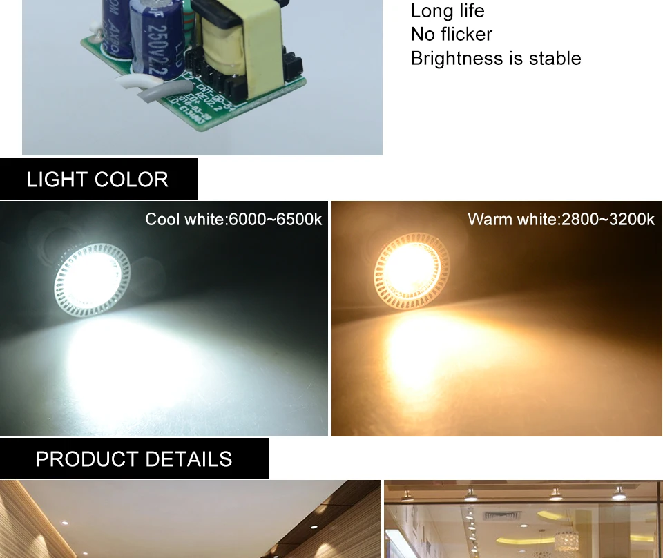 Ultra Bright COB LED GU10 LED Bulb 220V 110V Lamp MR16 LED Spotlight Light Bulb DC 12-24V Spot Light Aluminum Warm Cool White (6)