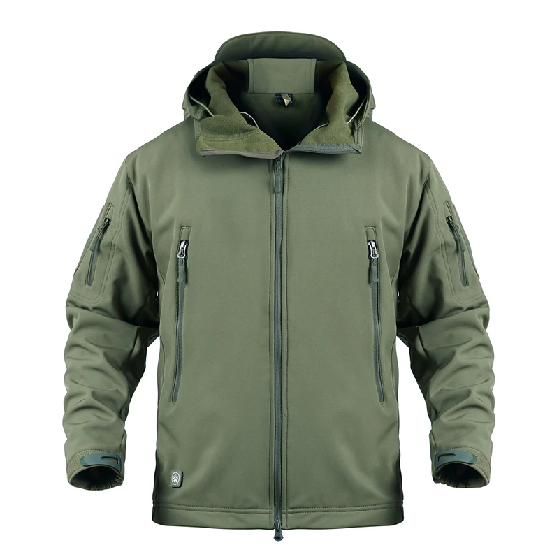 Размера плюс XS-5XL военные Водонепроницаемый Soft Shell жакеты в камуфляжном оформлении, Для мужчин теплая непродуваемая куртка с капюшоном тактическая куртка Для мужчин