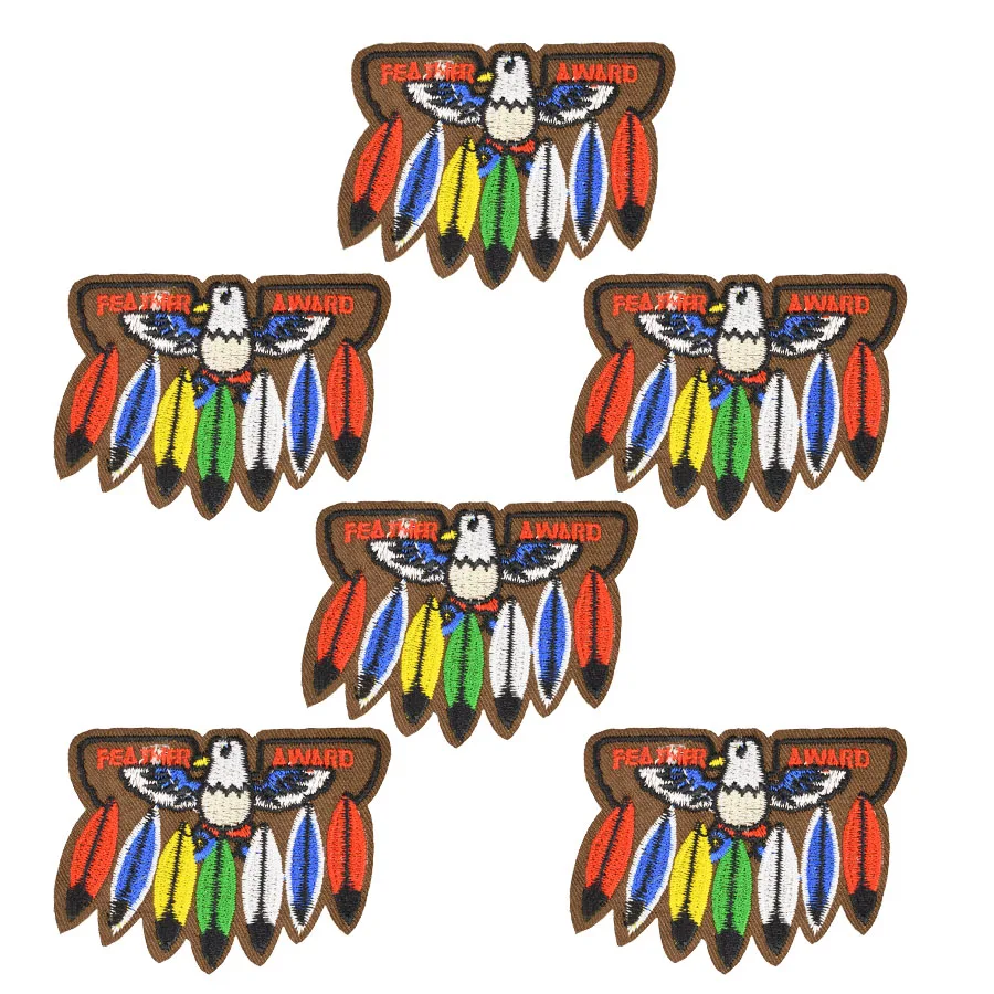 

10 pcs Indian feathers patches badge for clothing iron embroidered patch applique iron on patches sewing accessories for clothes