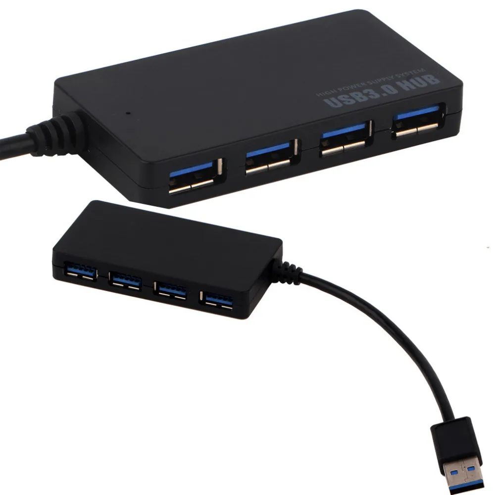 

Powered Usb 3.0 Hub 4 Port SuperSpeed Compact Hub Adapter USB Hab For PC Laptop For Mac Notebook Desktop Wholesale Drop Shipping