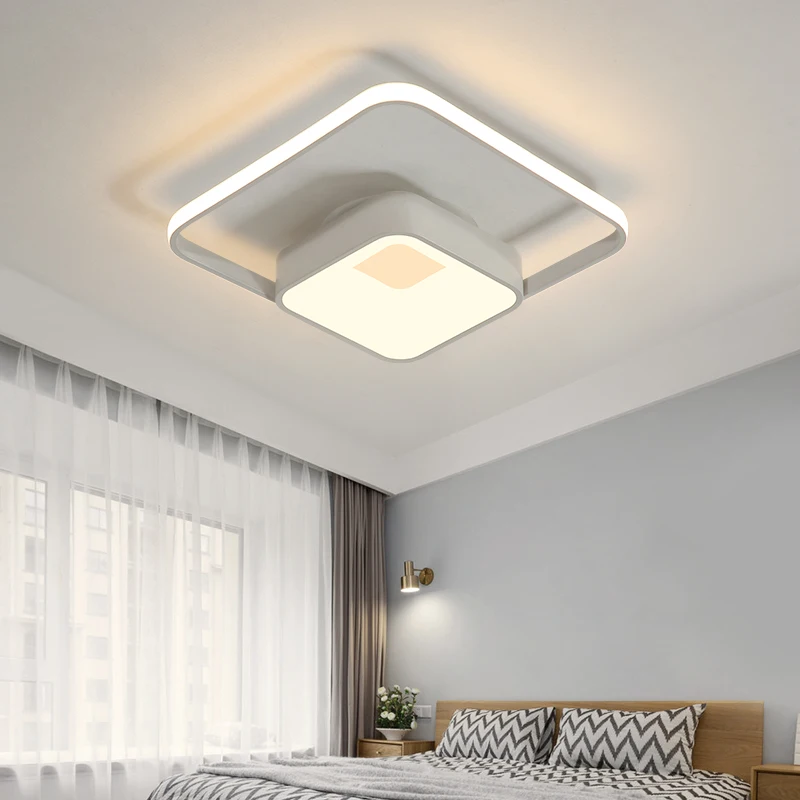 Белая акриловая современная люстра для гостиной, спальни, пульт дистанционного управления, светодиодная лампа для дома, освещение с регулируемой яркостью