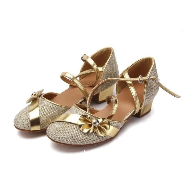 gold flower girl sandals