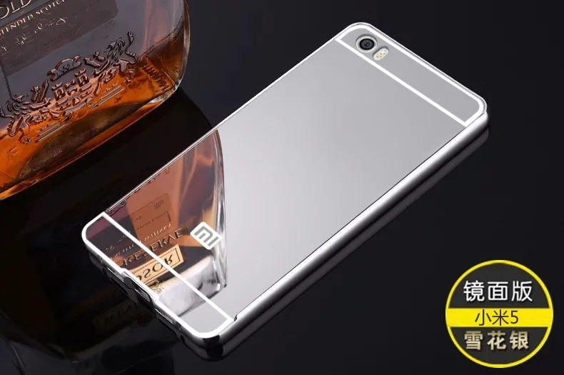 Luxury Rose Gold Mirror Cases For Xiaomi Mi 5 Alumimum Metal Frame shell Back Cover for Xiaomi Mi5 xiaomi leather case design Cases For Xiaomi