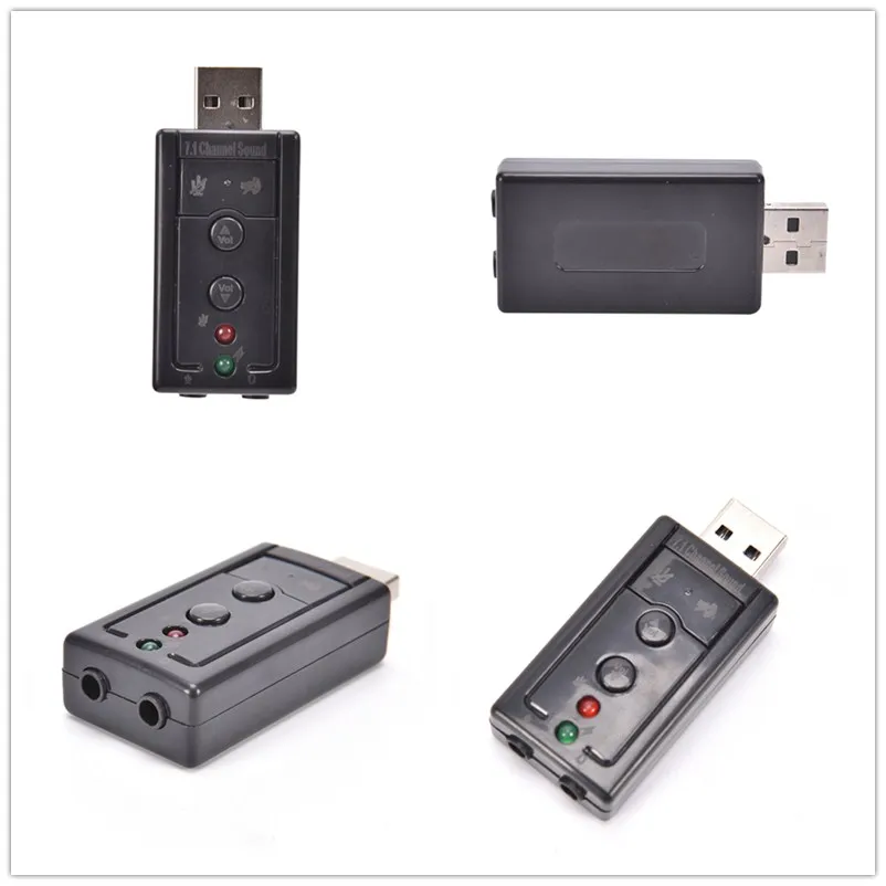 JETTING 1 шт. внешняя звуковая карта USB 7 канал 3D аудио адаптер с 3 5 мм микрофоном для