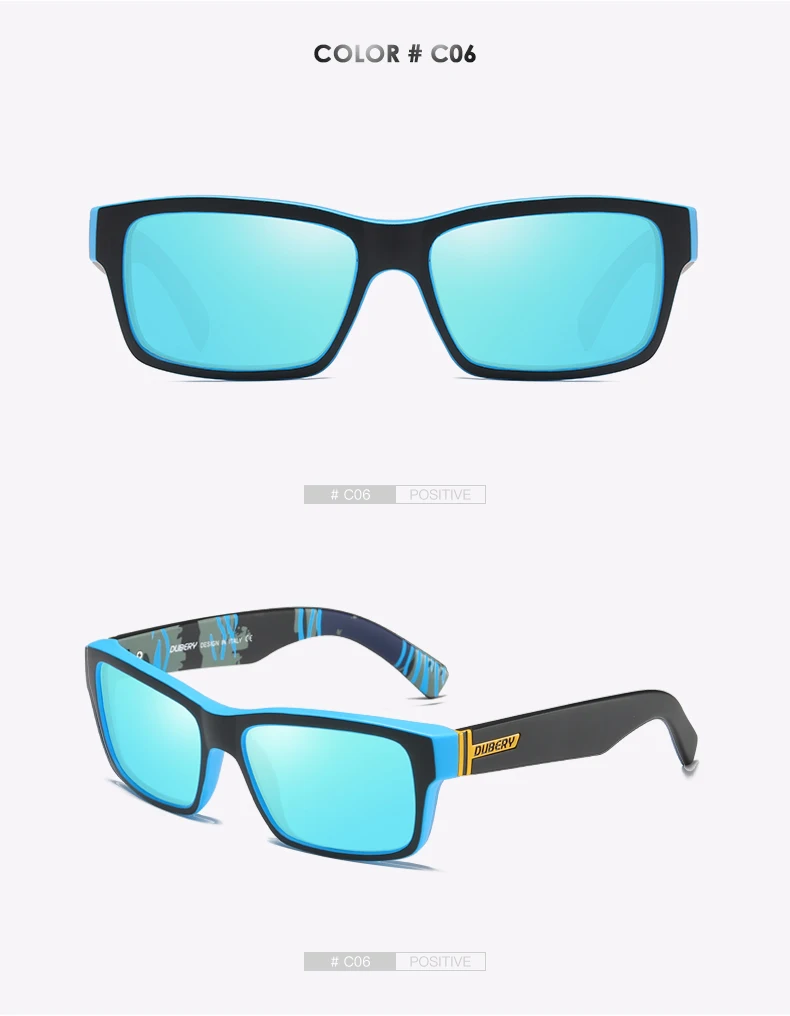 DUBERY Винтаж солнцезащитные очки поляризованные Для мужчин-солнцезащитные очки для мужчин площадь Оттенки для вождения черные летние Óculos Мужской 8 цветов Модель 189