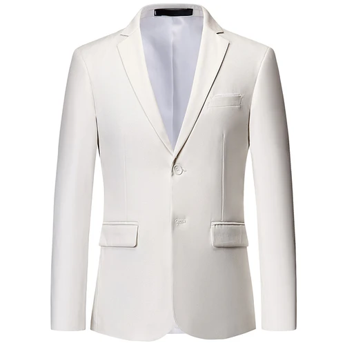 Свадебный высококачественный брендовый деловой Блейзер мужские костюмы куртка/мужской однотонный Повседневный пиджак в деловом стиле большого размера - Цвет: Бежевый