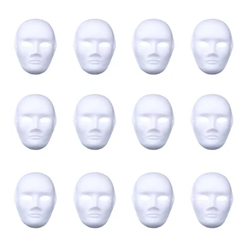 

12pcs Children Party Mask DIY Masquerade Halloween Blank Painting Mask