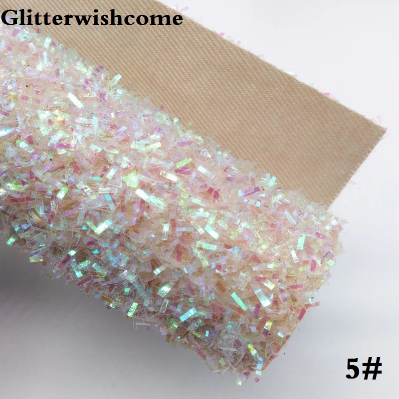 Glitterwishcome 30X134 см мини ролл синтетическая кожа, Fluo с эффектом блестящей кожи, ткань винил для Луки, GM039 - Цвет: 5