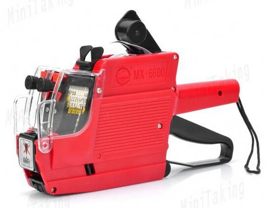 

[ Fly Eagle ] MX-6600 Digits 2 Lines Price Tag Gun labeler + Ink + Rolls White Tags Red