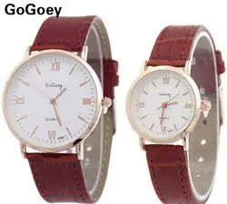 Роскошные Gogoey бренд кожа Пара часы для женщин мужчин унисекс Повседневное платье кварцевые наручные часы Relogio Feminino 6688-7