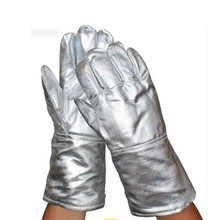 Перчатки из алюминиевой фольги изолируют тепловое излучение теплоизоляция 1000 градусов высокотемпературная Рабочая термолучевая перчатка