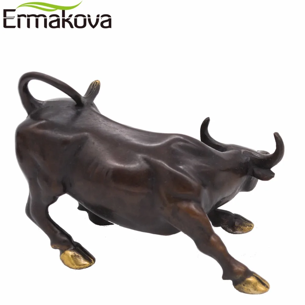 ERMAKOVA фигурка быка из латуни настенная уличная Статуэтка зарядка стоковый рынок