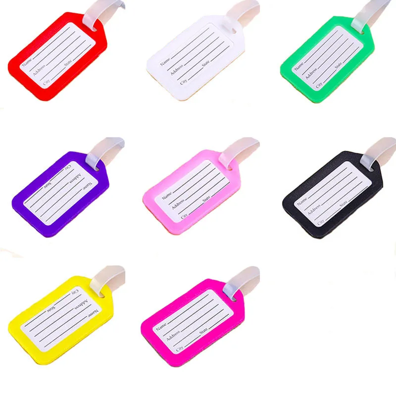 Travel accessories luggage tag hard PP baggage check in card size 9 by 5cm name card bag tag colors assorting Travel accessories luggage tag hard PP baggage check in card size 9 by 5cm name card bag tag colors assorting