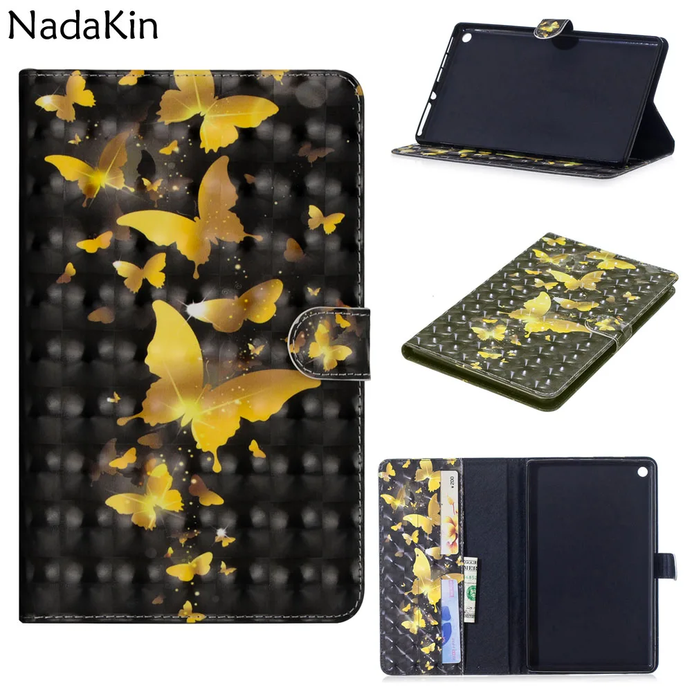 

for Huawei Mediapad T3 8 8.0 " 3D Vision Painted Flip Book Case PU Leather Cover Shell Card Money Slots Holder Stand Feature
