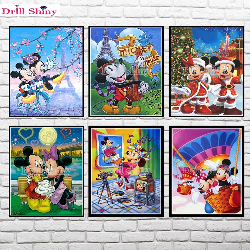 

NEW Full Square/Round Drill 5D DIY Diamond Painting Cartoon Mickey Mouse in Paris diamond Embroidery Cross Stitch Christmas gift