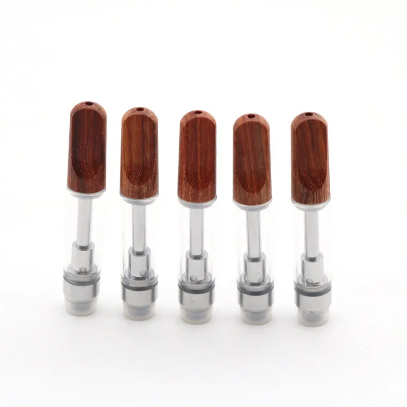 

5pcs/lot Wood Drip Tip CBD Oil Vape Cartridges E Cigarettes Thick Oil Atomizer Tank for 510 Thread Battery Mod Vaporizer Pen Kit